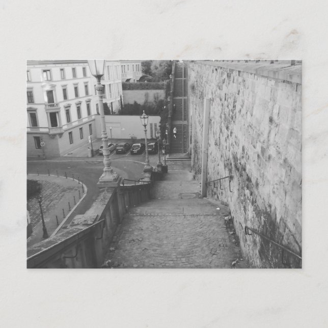 Carte Postale Mainz Allemagne Black & White Stairs (Devant)