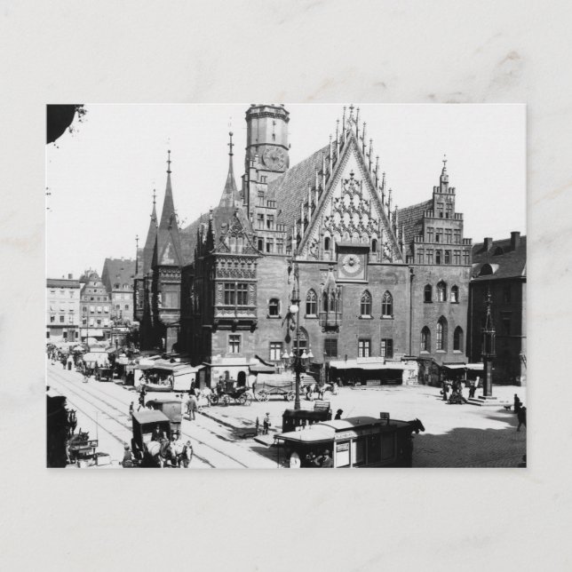 Carte Postale Mairie, Breslau Pologne, c.1910 (Devant)
