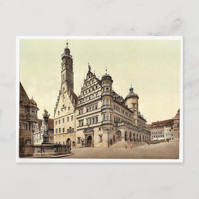 Carte Postale Mairie, Rothenburg (c.-à-d. ob der Tauber), Bavari (Devant)
