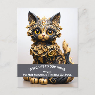 Carte Postale Maison amusante avec avertissement animaux de comp