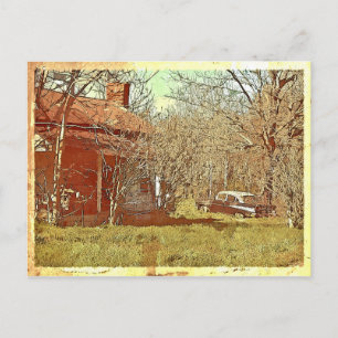Carte Postale Maison ancienne et voiture
