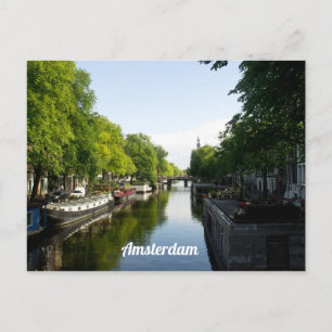 Carte Postale Maison Bateaux sur Amsterdam Canal Personnalisez