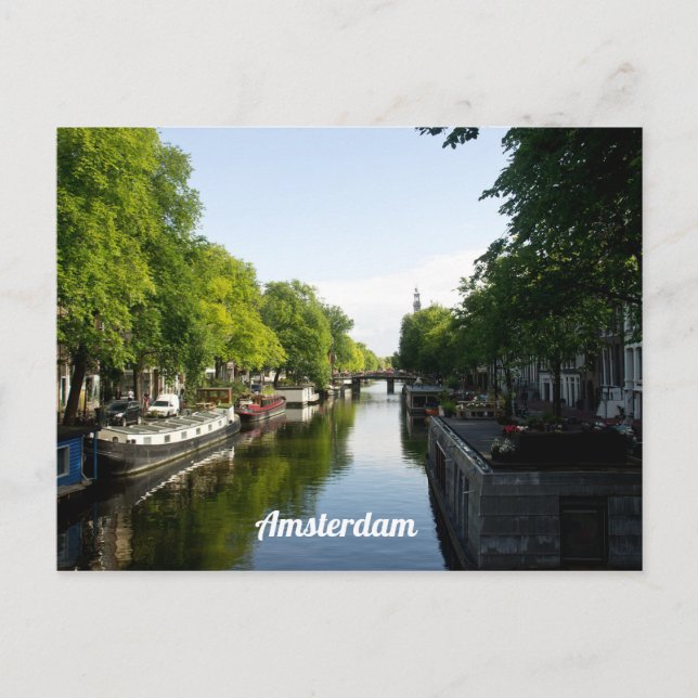 Carte Postale Maison Bateaux sur Amsterdam Canal Personnalisez (Devant)