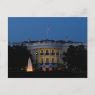 Carte Postale Maison Blanche de Noël la nuit à Washington DC