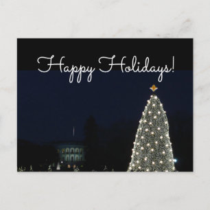 Carte Postale Maison Blanche et arbre de Noël national à Washing