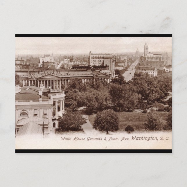Carte Postale Maison Blanche, Washington DC 1907 Vintage (Devant)