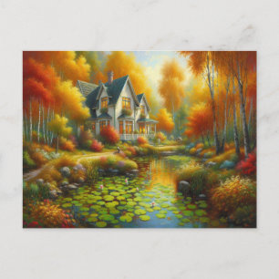 Carte Postale Maison d'Automne Lac 