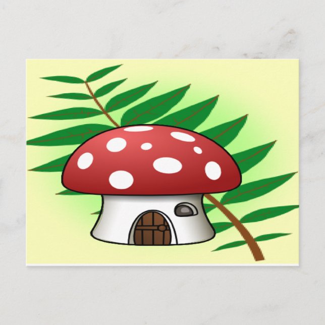 Carte Postale Maison de champignons (Devant)