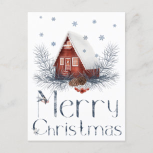 Carte Postale Maison de Jouet ou Cabane en Bois Rond, Pommes de 