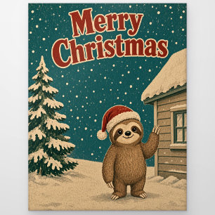 Carte Postale Maison de la Paresse Bordure Animal Noël