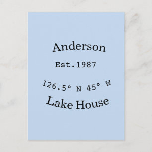 Carte Postale Maison de lac ets. Date année coordonnées personna