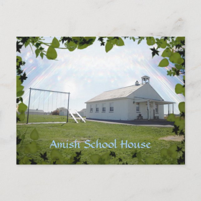 Carte Postale Maison de l'école Amish. Ajoutez du texte. (Devant)