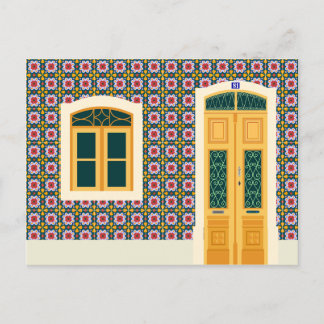 Carte Postale Maison de Lisbonne avec tuiles