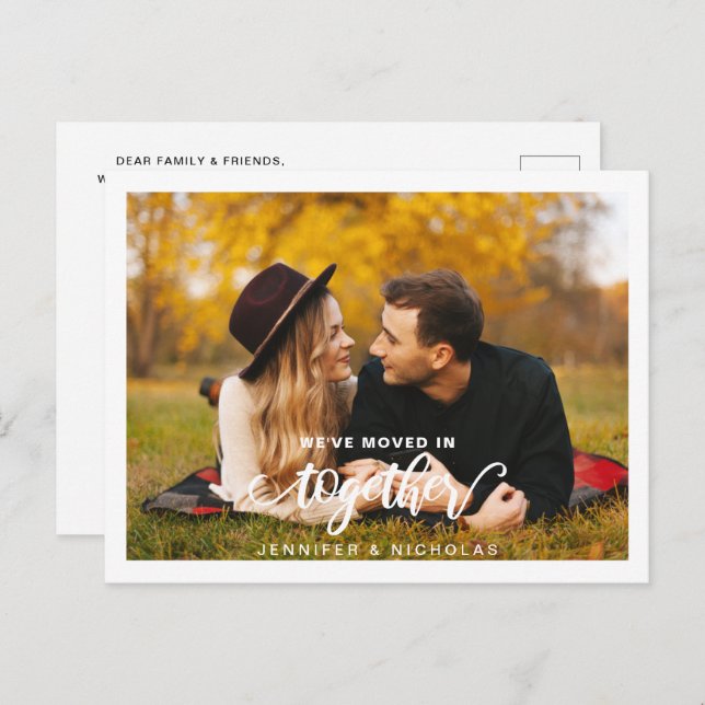 Carte Postale Maison de photos en couple Faire-part mobile (Devant / Derrière)