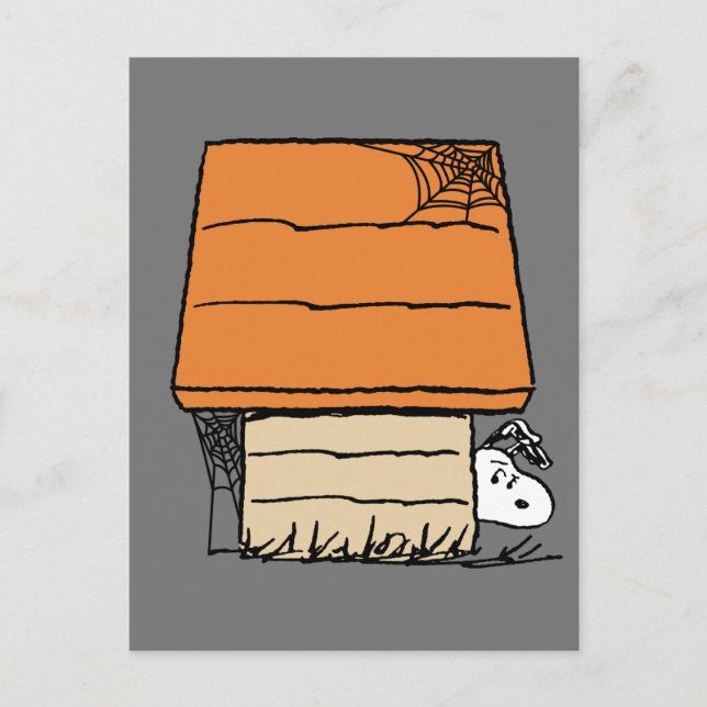 Carte Postale Maison de Snoopy araignée de Halloween (Devant)