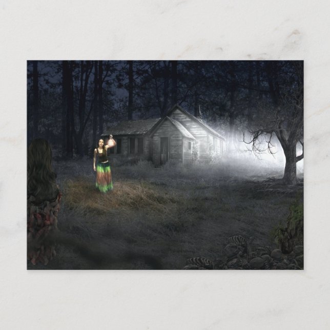 Carte Postale Maison d'horreur d'Halloween (Devant)