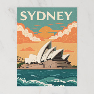 Carte Postale Maison d'opéra dans un voyage rétro à Sydney