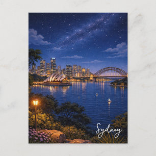 Carte Postale Maison d'opéra de Sydney Australie la nuit