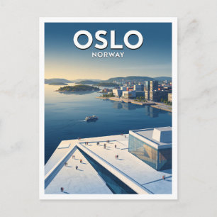 Carte Postale Maison d'opéra d'Oslo et port de Bjørvika Norvège