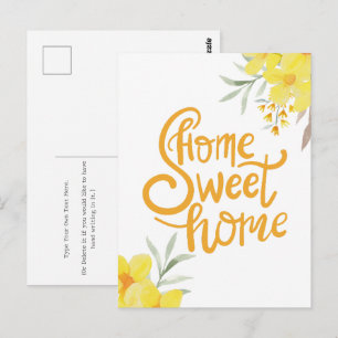 Carte Postale Maison Douce Maison Chic Fleurs Jaunes Félicitatio