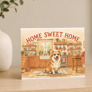 Carte Postale Maison Douce Maison Cuisine Cosy Corgi