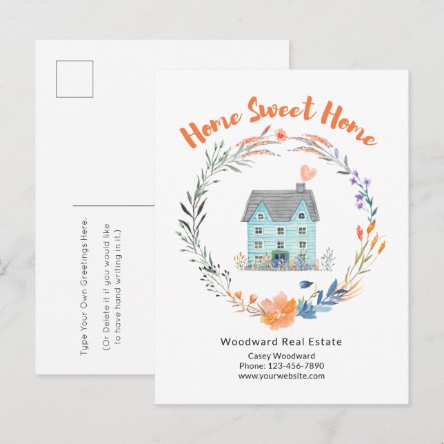 Carte Postale Maison Douce Maison Merci aux acheteurs Déco Propr (Devant / Derrière)