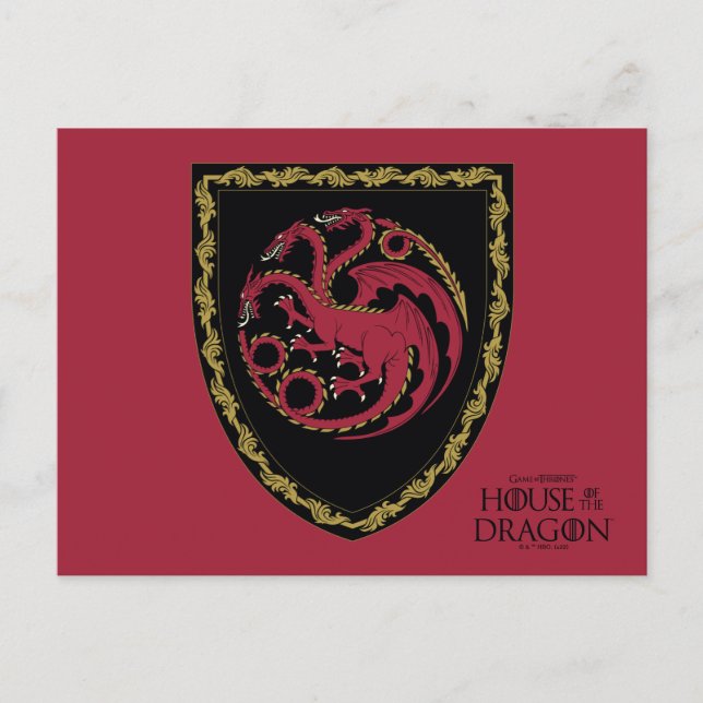 Carte Postale MAISON DU DRAGON | Maison Targaryen Crest (Devant)