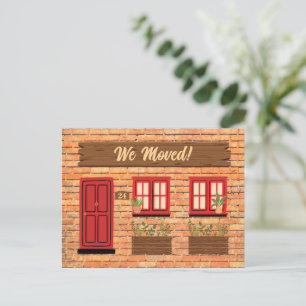 Carte Postale Maison en brique avec porte rouge Nous avons dépla