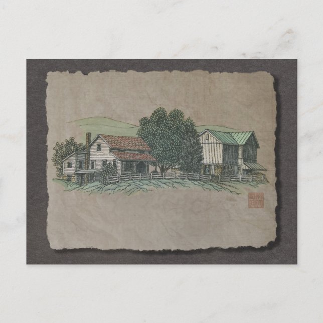 Carte Postale Maison et grange Amish (Devant)