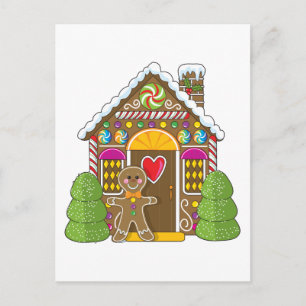 Carte Postale Maison et homme en pain d'épice