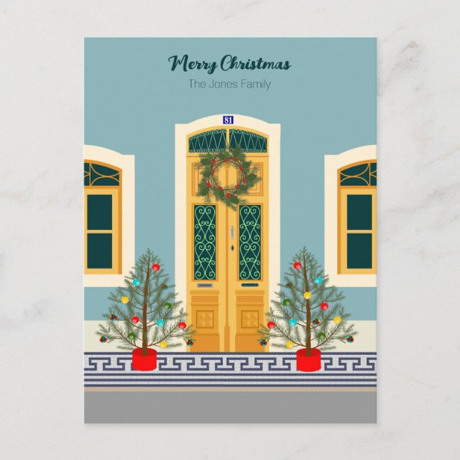 Carte Postale Maison festive de Noël portugaise (Devant)