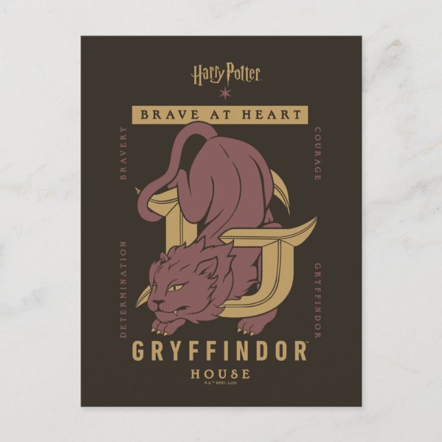 Carte Postale Maison GRYFFINDOR™ Brave de Cœur (Devant)