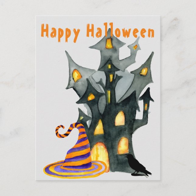 Carte Postale Maison Halloween (Devant)