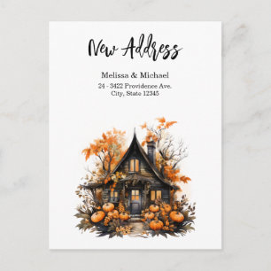 Carte Postale Maison hantée avec Citrouilles Halloween Nouvelle 