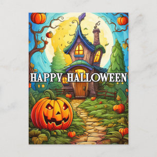 Carte Postale Maison hantée   Bonne Halloween