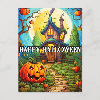 Carte Postale Maison hantée | Bonne Halloween