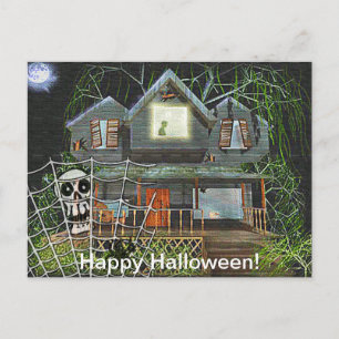 Carte Postale Maison hantée d'Halloween