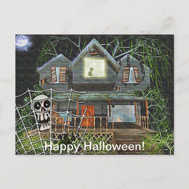 Carte Postale Maison hantée d'Halloween (Devant)