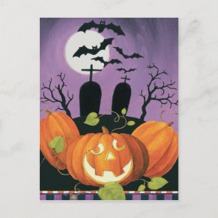 Carte Postale Maison hantée d'Halloween éffrayant