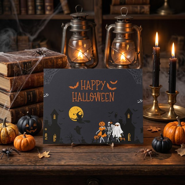 Carte Postale Maison Hantée Épouvantable Trunk ou Treat Hallowee (Créateur téléchargé)