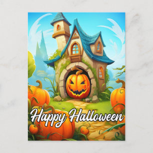 Carte Postale Maison Hantée Festive Bonne Halloween