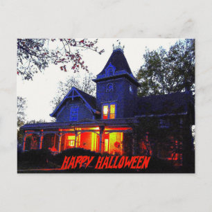 Carte Postale Maison hantée Halloween Fête Invitation