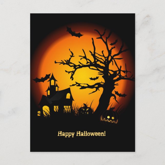 Carte Postale Maison hantée Halloween Postacard (Devant)