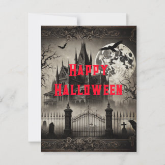 Carte Postale Maison hantée Victorian Vintage Halloween Party