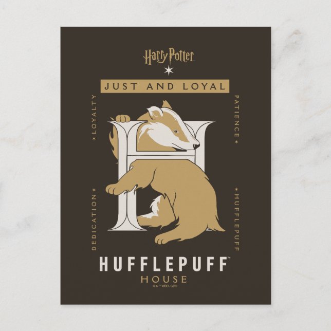 Carte Postale Maison HUFFLEPUFF™ Juste Et Loyale (Devant)