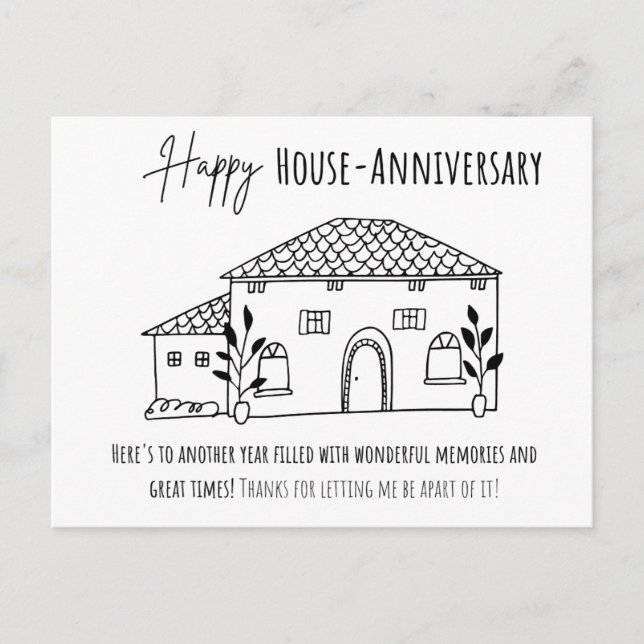 Carte Postale Maison joyeuse - Anniversaire (Devant)