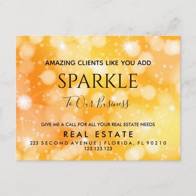 Carte Postale Maison ouverte de biens immobiliers Sparkle Pop pa (Devant)