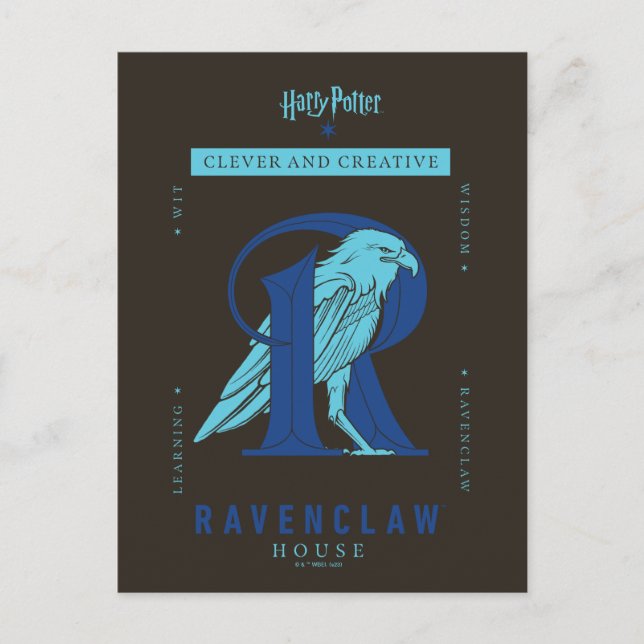 Carte Postale Maison RAVENCLAW™ Clever et Créatif (Devant)