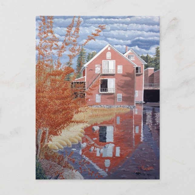 Carte Postale Maison rose en automne (Devant)