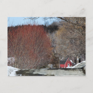 Carte Postale Maison rouge sur la voie